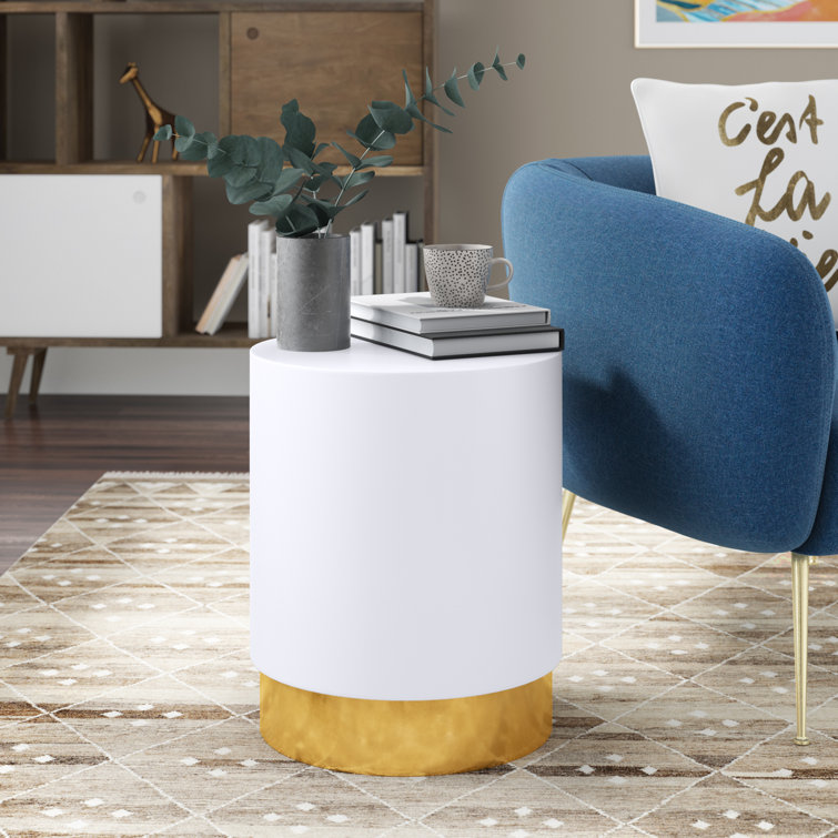 Everly Quinn Marland 20'' Tall Drum End Table & Reviews Wayfair